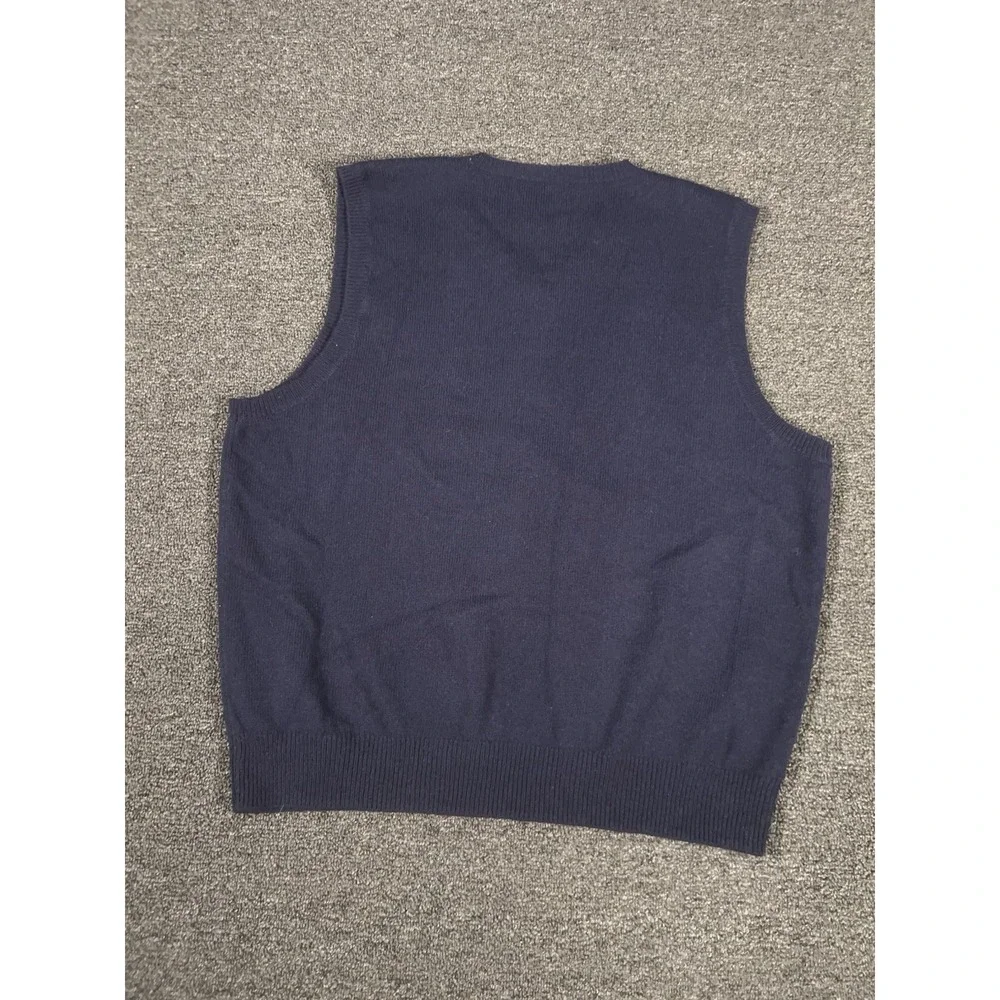 Vintage Polo Ralph Lauren Sweater Vest Men Large Navy Blue Lambswool Pony Preppy